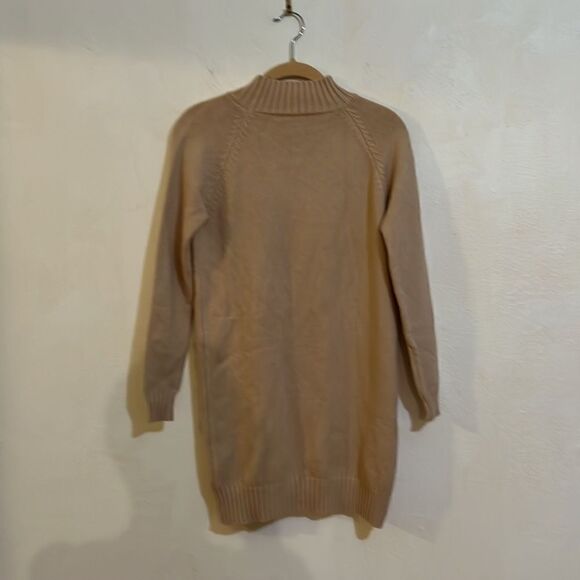 Light Tan Unbranded Long Sleeve Mock Neck Sweater Tunic Dress Size S - Picture 3 of 3